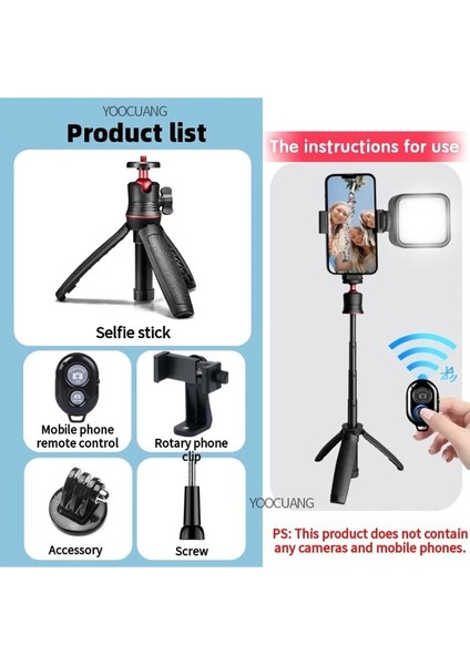 E Gopro Mini Selfie Sopa Tripod Gopro Kahraman Için Masa Standı 11 10 9 INSTA360 Djı Top Kafa Uzatılabilir Saplı Monopodlar (Yurt Dışından)