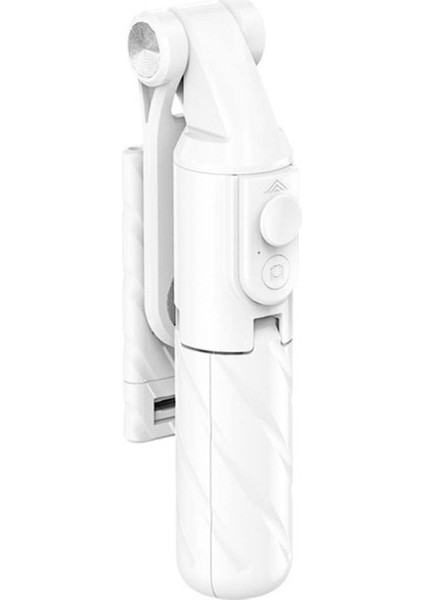 Beyaz 3'ü 1 Arada Selfie Çubuğu 360° Dönebilen Telefon Standı Tutucu Selfie Çubuğu Tripod Kablosuz Bluetooth Uzaktan Deklanşör Mini Uzatılabilir (Yurt Dışından)