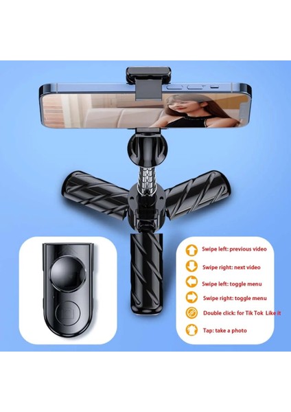 Beyaz 3'ü 1 Arada Selfie Çubuğu 360° Dönebilen Telefon Standı Tutucu Selfie Çubuğu Tripod Kablosuz Bluetooth Uzaktan Deklanşör Mini Uzatılabilir (Yurt Dışından) indirimleri