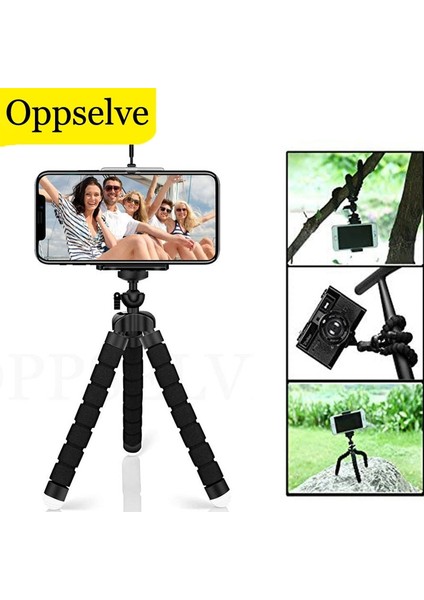 Siyah Tripod Tripod Braketi Cep Telefonu Tutucu Cep Telefonu Kamera Selfie Standı Monopod Kamera Montaj Desteği iPhone Için Fotoğraf Uzaktan Kumanda (Yurt Dışından)