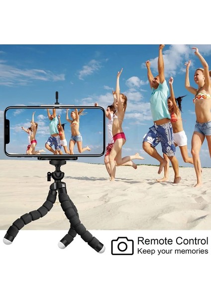 Siyah Tripod Tripod Braketi Cep Telefonu Tutucu Cep Telefonu Kamera Selfie Standı Monopod Kamera Montaj Desteği iPhone Için Fotoğraf Uzaktan Kumanda (Yurt Dışından)