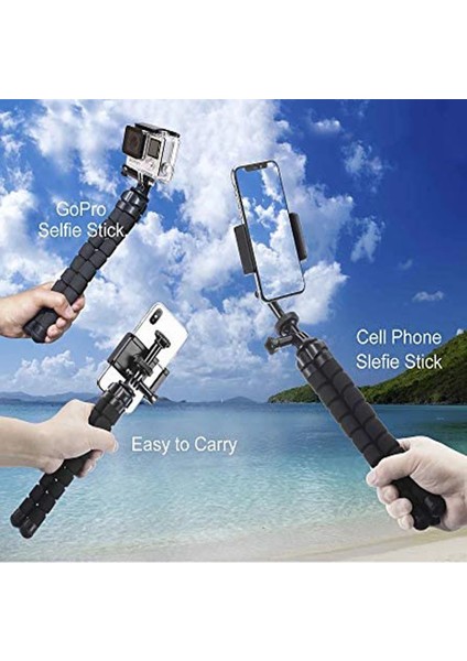 Siyah Tripod Tripod Braketi Cep Telefonu Tutucu Cep Telefonu Kamera Selfie Standı Monopod Kamera Montaj Desteği iPhone Için Fotoğraf Uzaktan Kumanda (Yurt Dışından)