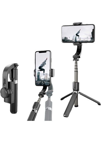 Siyah Tek Eksenli Sabitleyici Vlog Video Sarsıntı Önleyici Çekim Alüminyum Gimbal Sabitleyici Xiaomi Samsung iphone Selfie Sopa Tripod (Yurt Dışından) fiyatları