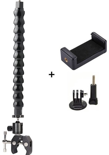 Model A Boyut L Esnek Gooseneck Monopod Gopro Hero Için Tutucu Montajlı 5 6 7 8 9 10 Sjcam Djı Osmo Aksiyon Kameraları Telefonlar Için Selfie Sopa (Yurt Dışından)