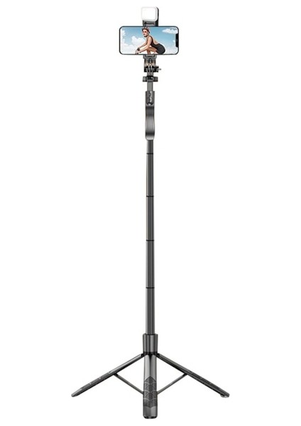 Model L16S Alüminyum Alaşımlı Cep Telefonu Tripod Uzatılabilir 1.6 M Akıllı Telefon Tutucu 360 Rotasyon Bluetooth Uyumlu Kablosuz Ios Android Için (Yurt Dışından)