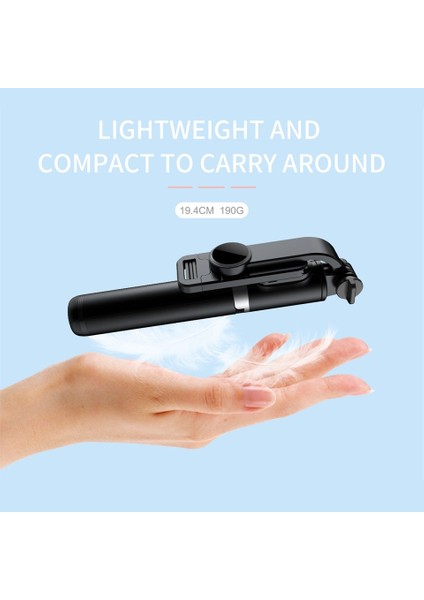 Stil A Siyah Tripodlu LED Yok LED Işık Selfie Sopa Halkası Cep Telefonu Cep Akıllı Telefon Tutucu Standı Monopod Bluetooth Teleskopik Uzatılabilir (Yurt Dışından)