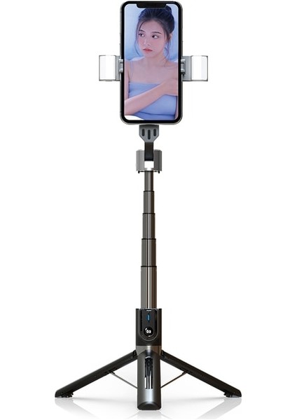 Siyah Kablosuz Bluetooth Selfie Sopa Uzatılabilir Monopod Mini Tripod Dolgu Işığı ile Bluetooth Uzaktan Deklanşör Ios Android Telefon Için (Yurt Dışından)