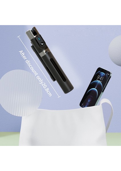 Siyah Kablosuz Bluetooth Selfie Sopa Uzatılabilir Monopod Mini Tripod Dolgu Işığı ile Bluetooth Uzaktan Deklanşör Ios Android Telefon Için (Yurt Dışından)