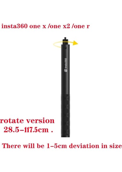 INSTA360 1.2 M Görünmez Özçekim Çubuğu INSTA360 X3 Güç Özçekim Çubuğu Bullet Time Paket Kolu Insta 360 Kamera Aksesuarı Için Döndür Sürümü (Yurt Dışından)