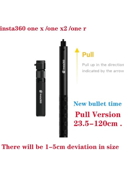 INSTA360 1.2 M Görünmez Özçekim Çubuğu INSTA360 X3 Güç Özçekim Çubuğu Bullet Time Paket Kolu Insta 360 Kamera Aksesuarı Için Döndür Sürümü (Yurt Dışından)
