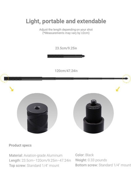 INSTA360 1.2 M Görünmez Özçekim Çubuğu INSTA360 X3 Güç Özçekim Çubuğu Bullet Time Paket Kolu Insta 360 Kamera Aksesuarı Için Döndür Sürümü (Yurt Dışından)
