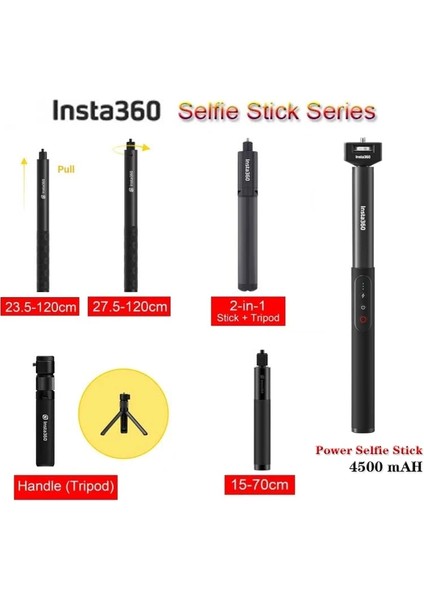 INSTA360 1.2 M Görünmez Özçekim Çubuğu INSTA360 X3 Güç Özçekim Çubuğu Bullet Time Paket Kolu Insta 360 Kamera Aksesuarı Için Döndür Sürümü (Yurt Dışından)