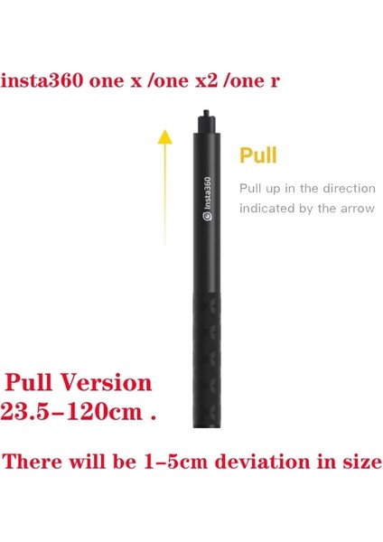INSTA360 1.2 M Görünmez Özçekim Çubuğu INSTA360 X3 Güç Özçekim Çubuğu Bullet Time Paket Kolu Insta 360 Kamera Aksesuarı Için Döndür Sürümü (Yurt Dışından)