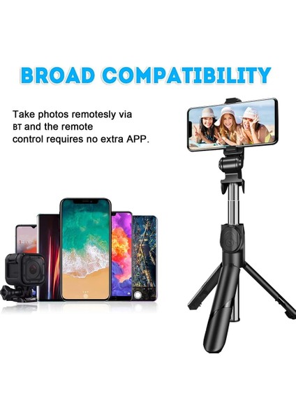 Beyaz Taşınabilir Bt Kablosuz Selfie Tripod Uzatılabilir Mini Selfie Çubuğu 360 ° Döndürme Telefon Akıllı Telefonlar Için Uzaktan Kumanda Deklanşör Standı (Yurt Dışından) indirimleri