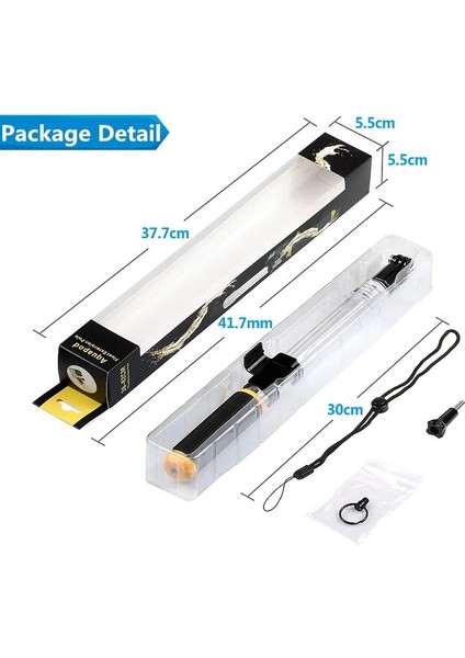 Yeşil Su Geçirmez Monopod Kristal Selfie Sopa Teleskopik Şeffaf Dalış Çubuk Gopro Hero 11 10 9 8 7 Xiaomi Yi 4K Sjcam SJ4000 (Yurt Dışından)