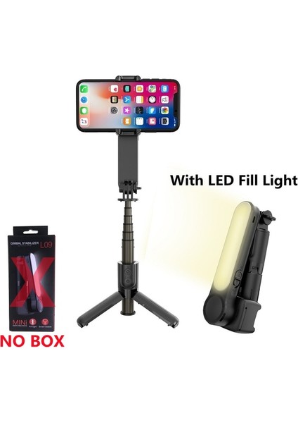 Siyah No Box Fangtuosı Kablosuz Bluetooth El Gimbal Sabitleyici Cep Telefonu Selfie Sopa Tripod Ios Android Için Dolgu Işığı Deklanşör ile (Yurt Dışından)