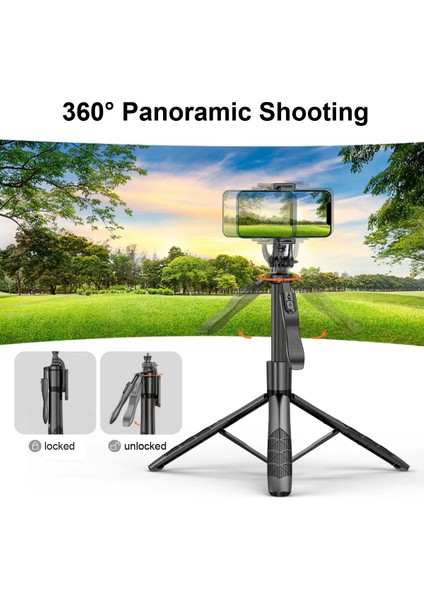 Twis Lights 1.6m Uzun Uzatılmış Bluetooth Kablosuz Selfie Çubuğu 360° Yatay Dikey Panoramik Denge Çekimi Canlı Yayın Katlanabilir (Yurt Dışından) indirimleri