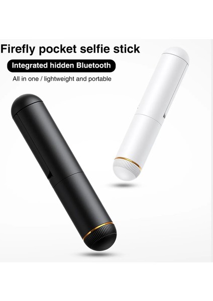Beyaz Mini Ateşböceği Cep Selfie Çubuğu Bluetooth Kablosuz Uzaktan Kumanda Uzatılabilir El Selfie Çubuğu iPhone Xiaomi Huaweı Vıvo Için (Yurt Dışından)