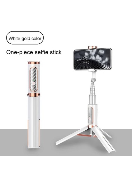 Beyaz Kablosuz Bluetooth Uyumlu Selfie Çubuğu Katlanabilir Tripod Deklanşör Uzaktan Kumanda Ios Android 8 Bölümlü Rot Alüminyum Tasarım (Yurt Dışından)