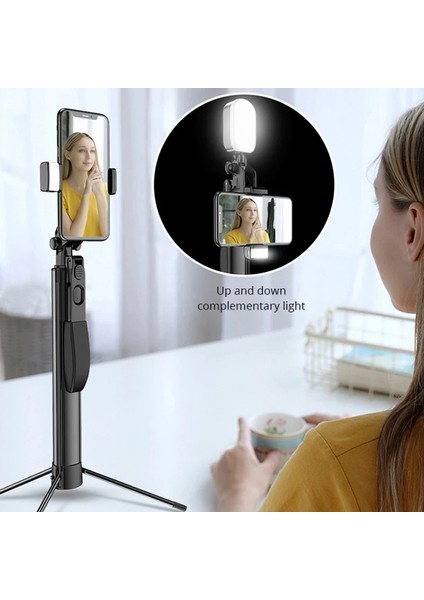 110CM Mamen Selfie Çubuğu Tripod Video Sabitleyici Çekim Braketi Kablosuz Bluetooth Telefon Için Xiaomi Huawei iPhone Için Katlanabilir (Yurt Dışından) modelleri