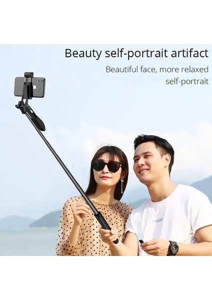 110CM Mamen Selfie Çubuğu Tripod Video Sabitleyici Çekim Braketi Kablosuz Bluetooth Telefon Için Xiaomi Huawei iPhone Için Katlanabilir (Yurt Dışından) fırsatları