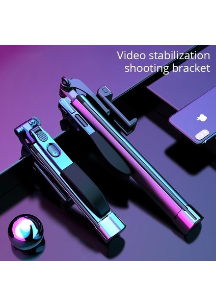 110CM Mamen Selfie Çubuğu Tripod Video Sabitleyici Çekim Braketi Kablosuz Bluetooth Telefon Için Xiaomi Huawei iPhone Için Katlanabilir (Yurt Dışından) indirimleri