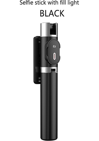 Siyah 4in1 Bluetooth Kablosuz Selfie Sopa Mini Tripod Ios Android Cep Telefonu Için LED Işık ile Deklanşör Kamera Standı Tutucu (Yurt Dışından)