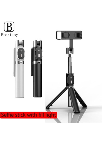 Siyah 4in1 Bluetooth Kablosuz Selfie Sopa Mini Tripod Ios Android Cep Telefonu Için LED Işık ile Deklanşör Kamera Standı Tutucu (Yurt Dışından) fiyatları