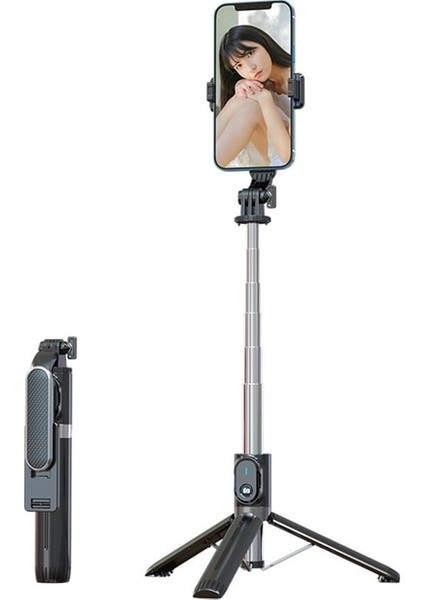 Ios Android Akıllı Telefon Için Dolgu Işığı Deklanşör Uzaktan Kumandalı Standart Kablosuz Bluetooth Selfie Çubuğu Tripod (Yurt Dışından)