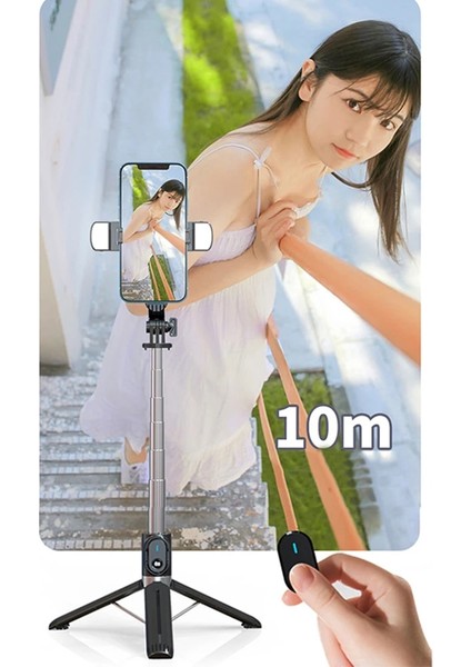 Ios Android Akıllı Telefon Için Dolgu Işığı Deklanşör Uzaktan Kumandalı Standart Kablosuz Bluetooth Selfie Çubuğu Tripod (Yurt Dışından) fırsatları