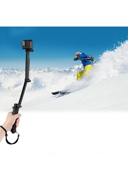 Siyah Katlanabilir 3 Yollu Kavrama Su Geçirmez Monopod Selfie Sopa Gopro Hero Için 9 8 7 5 6 4 10 Sj Xiaomi Yi Eylem Kamera Tripodu Aksesuarları (Yurt Dışından)