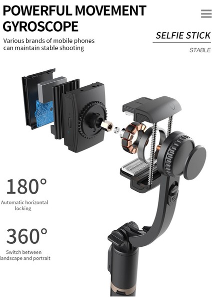 Siyah El Tipi Gimbal Akıllı Telefon Bluetooth ve Sabitleyicili Selfie Çubuğu Xiaomi iPhone Akıllı Telefonuna Gimbal'ı Sabitleyin (Yurt Dışından) fırsatları