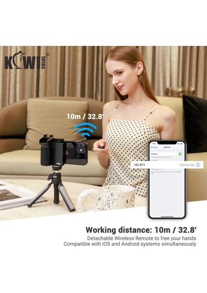 Telefon Kavrama Telefon Tripod Montaj Telefon Kamera Tutma Kolu Tutucu Bluetooth Deklanşör Uzaktan Kumanda ile iPhone Selfie Vlog Video Çekim (Yurt Dışından) modelleri