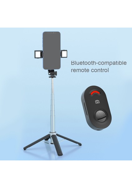 Çift Doldurma Lambası Telefon Tutucu Paslanmaz Çelik Mini Teleskopik Selfie Çubuğu Doldurma Işığı Braketi ile Kablosuz Uzaktan Selfie Sopa Desteği Standı (Yurt Dışından) fiyatları
