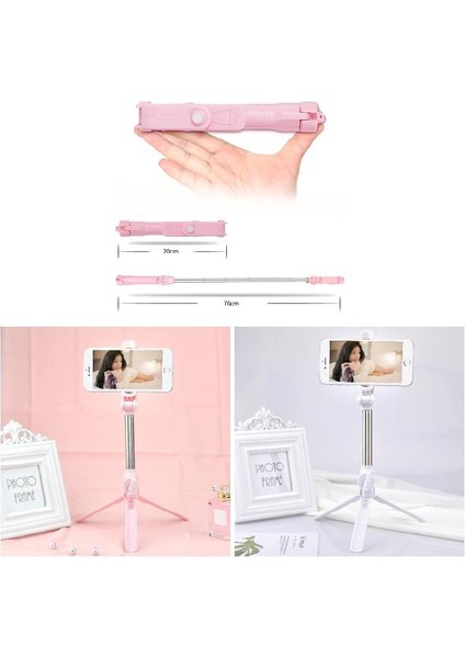 iPhone Samsung Huawei Için Uzaktan Kumandalı Pembe 4'ü 1 Arada Kablosuz Bluetooth Selfie Çubuğu (Yurt Dışından) indirimleri