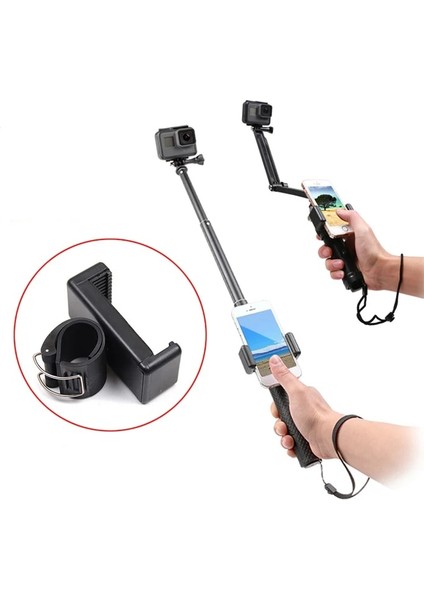 Küçük Kilit Öz Selfie Kilit Klip Sopa El Monopod Ayarlanabilir Toka Telefon Tutucu Adaptörü Gopro 11 10 9 Hero Xiaomi Yi 4K Sjcam (Yurt Dışından)