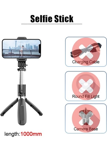 C Cool Dıer 1000MM Uzun Kablosuz Bluetooth Selfie Çubuk Tripod 3 In 1 Selfie Stck Akıllı Telefon Kamera Için Ayarlanabilir Monopod Sıcak (Yurt Dışından)