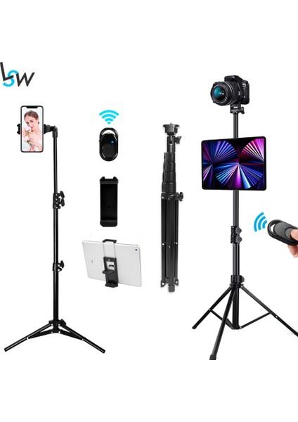 1.6ipad Selfie Çubuğu Tripod Cep Telefonu Standı ile Bluetooth Uzaktan 1/4 Vida iPhone iPad Tablet Kamera Halka Lamba (Yurt Dışından) modelleri