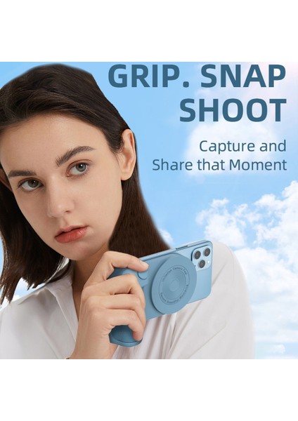 Mavi Akıllı Telefon El Selfie Güçlendirici Tutucu Manyetik Kablosuz Şarj Cihazı 3'ü 1 Arada Akıllı Bluetooth El Sarsıntı Önleyici Selfie Çubuğu (Yurt Dışından) indirimleri