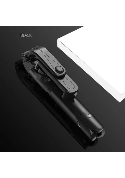 Siyah Kablosuz Bluetooth Selfie Çubuğu Tripod Katlanabilir Tripod Monopod Kamera Tutucu iPhone 13 12 Için Akıllı Telefonlar Huawei Xiaomi Samsung (Yurt Dışından)