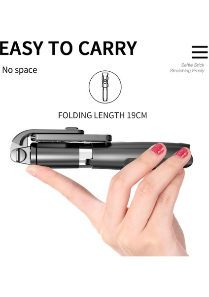 Sty A Siyah LED Selfie Çubuğu ve Tripodlu Gimbal Sabitleyici Aksiyon Kameralı Telefon Için LED Işık Mobil Hücre Tutucu Stand Akıllı Telefon Monopod Monope (Yurt Dışından)