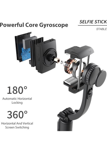 Siyah Bluetooth Uyumlu El Gimbal Sabitleyici Sarsıntı Önleyici Selfie Sopa Telefon Için Ayarlanabilir Stand Iphone/huawei Ios Android (Yurt Dışından) indirimleri