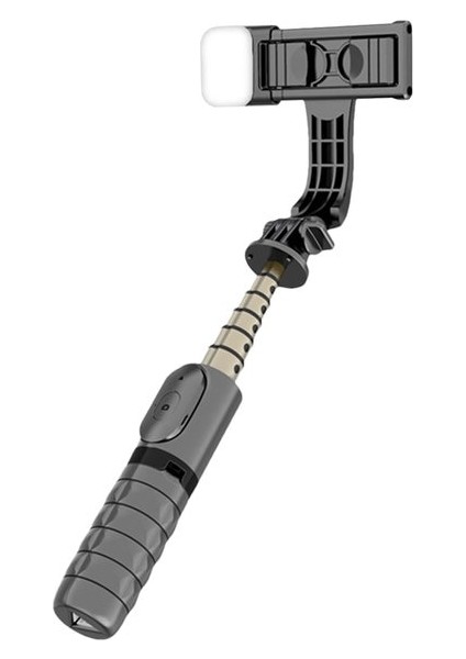 Siyah Selfie Sopa Tripod Akıllı Telefon Telefon Tutucu Q10S Dolgu Işığı Selfie Sopa Hafif Kompakt Kablosuz Telefon Tutucu (Yurt Dışından)