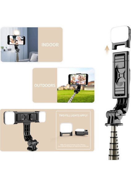 Beyaz Selfie Sopa Tripod Akıllı Telefon Telefon Tutucu Q10S Dolgu Işığı Selfie Sopa Hafif Kompakt Kablosuz Telefon Tutucu (Yurt Dışından) indirimleri