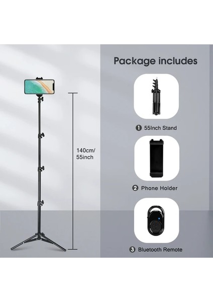 1.4 Selfie Sopa Tripod Cep Telefonu Standı ile Bluetooth Uzaktan 1/4 Vida iPhone iPad Tablet Kamera Halka Lamba (Yurt Dışından)