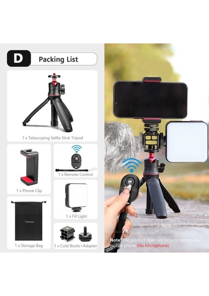 D Vamson Kablosuz Bluetooth Selfie Sopa Katlanabilir Mini Tripod Deklanşör Uzaktan Kumanda Telefon Tutucu Dağı iphone Akıllı Telefonlar Için (Yurt Dışından)