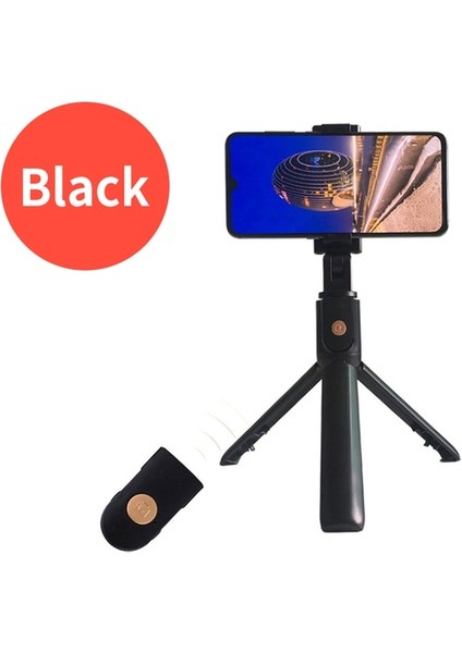Siyah 3'ü 1 Arada Kablosuz Bluetooth Selfie Çubuğu Hafif Tripod Uzaktan Kumandalı Taşınabilir Katlanabilir Monopod El Selfie Çubuğu (Yurt Dışından)