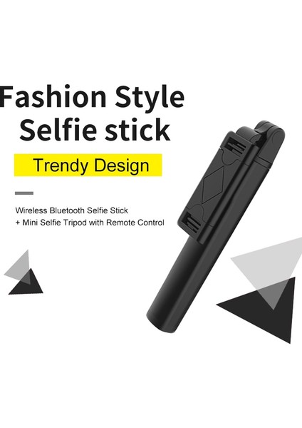 Siyah 3'ü 1 Arada Kablosuz Bluetooth Selfie Çubuğu Hafif Tripod Uzaktan Kumandalı Taşınabilir Katlanabilir Monopod El Selfie Çubuğu (Yurt Dışından) modelleri