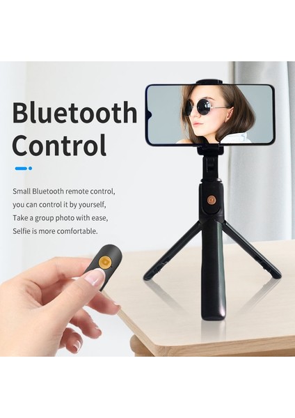 Siyah 3'ü 1 Arada Kablosuz Bluetooth Selfie Çubuğu Hafif Tripod Uzaktan Kumandalı Taşınabilir Katlanabilir Monopod El Selfie Çubuğu (Yurt Dışından) indirimleri