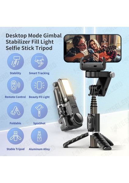 Siyah Q18 Masaüstü Selfie Çubuğu Tripod, iPhone 14 13 12 Için Dolgu Işığı Lambası ile Huaweı Samsung Akıllı Takip Tripod Gimbal Sabitleyici (Yurt Dışından) modelleri